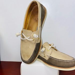 Men’s Sperry’s Tan Boat Shoes 11.5 w/ Barrel Knot